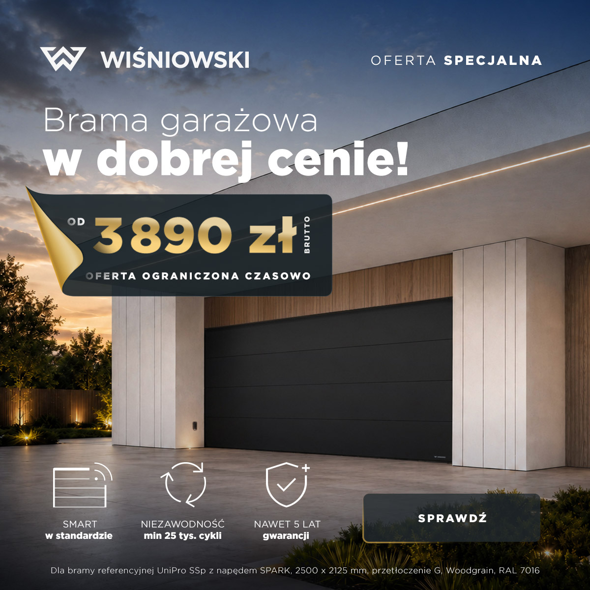 Baner promocyjny WIŚNIOWSKI UniPro z ceną – wersja mobile